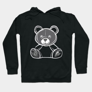 Neon Glow Teddy Bear Illustration No. 617 Hoodie